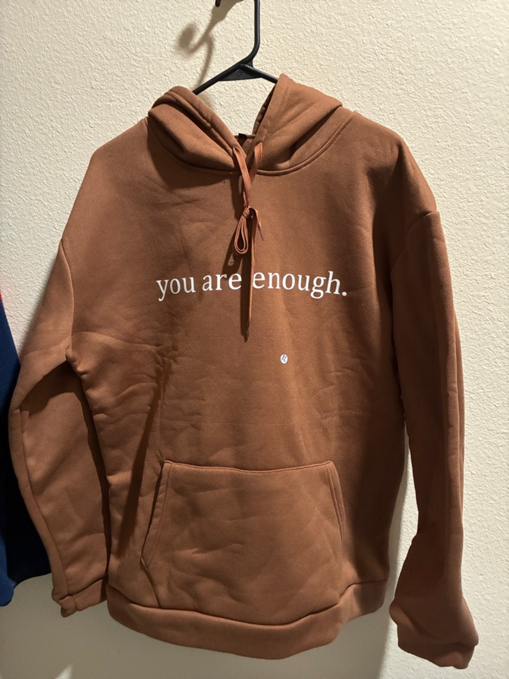 You Are Enough Brown Hooded Sweatshirt unisex XL New